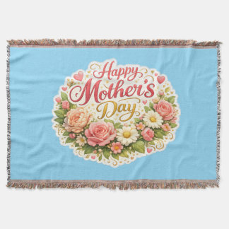 Kastfilt glad mors dag blomsterkrans woo filt