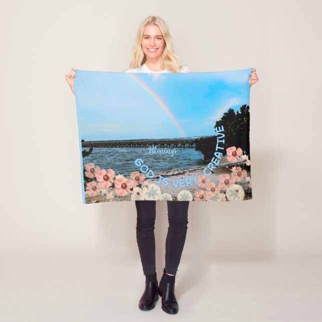 Kastfilt "Gud är mycket kreativ" Fleecefilt (På plats)