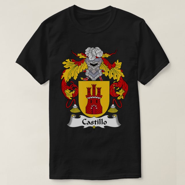 Kastilien Jackar Arm Family Crest T Shirt (Design framsida)