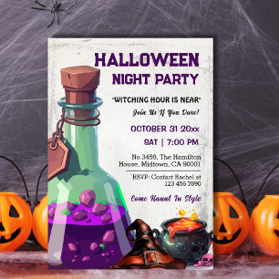 Kastkauldron magisk potion som skalle Halloween Inbjudningar