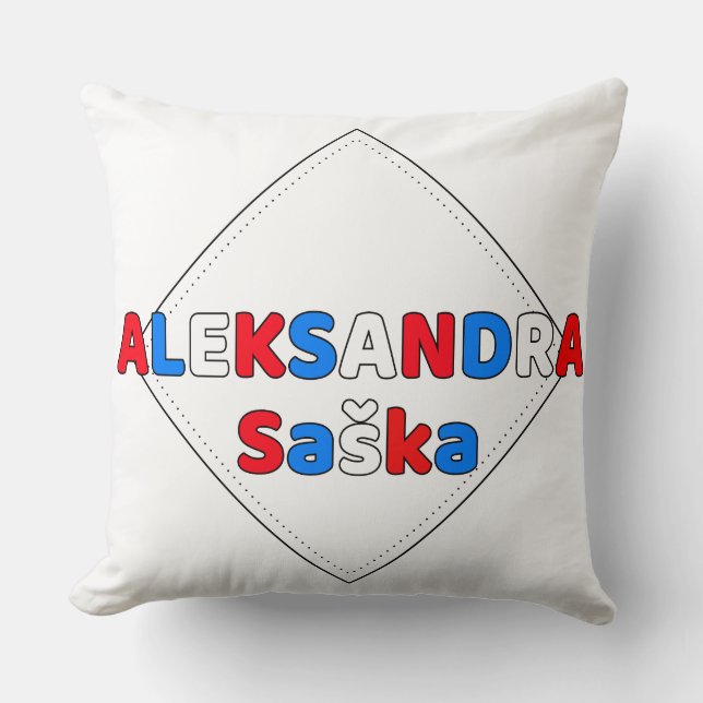 Kastkuddar serbiska namn aleksandra latin kudde (Framsida)