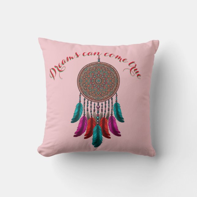 Kastkudde 40 cm x 40 cm"Boho Dröm"  drömmfångare Kudde (Framsida)