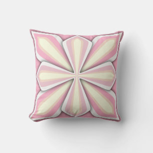 Kastkudde, Abstrakt Blomma, Pastell Rosa Kudde