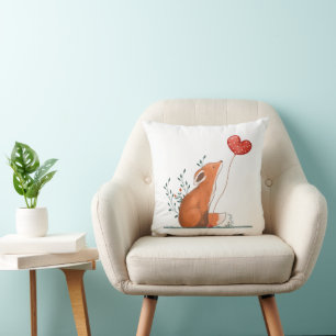Kastkudde Alla hjärtans dag Foxy röda hjärtan Kudde