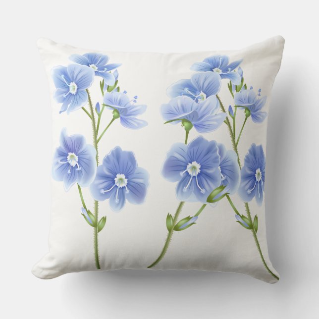 Kastkudde-Blå Vildblommor Kudde (Framsida)
