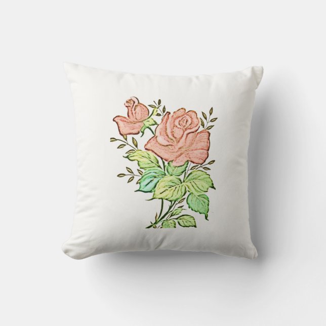 Kastkudde Blommig Kudde (Framsida)