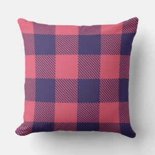 Kastkudde Hot Pink Magenta Indigo Buffalo Rutig Kudde
