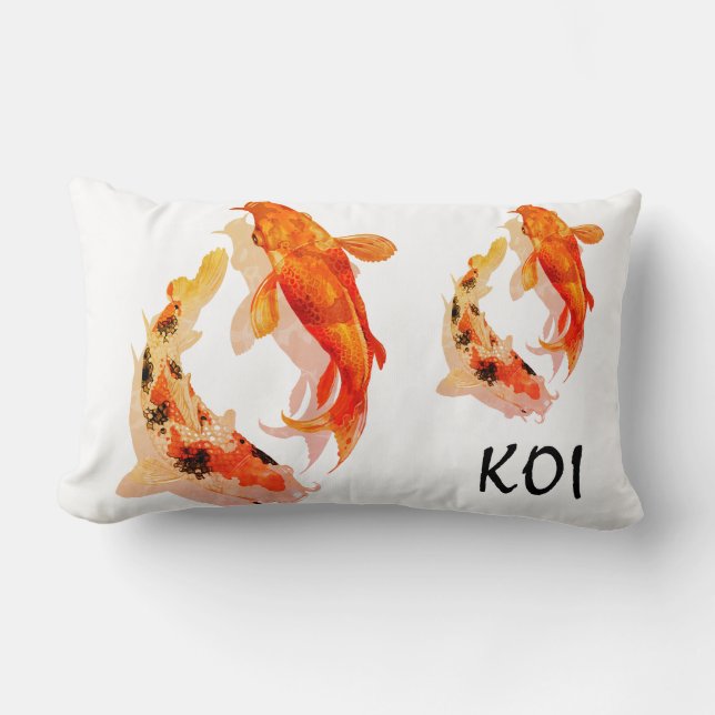 Kastkudde-KOI Fisk Lumbarkudde (Framsida)