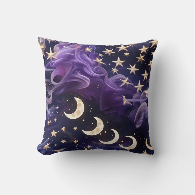 Kastkudde – Lyx Royal Amethyst Celestial Mån Kudde (Framsida)