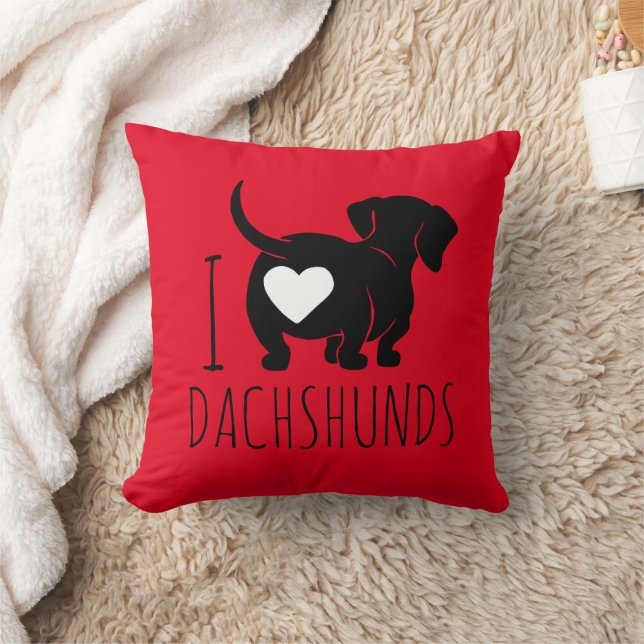 Kastkudde med Dachshund-kärlek Kudde (Filt)