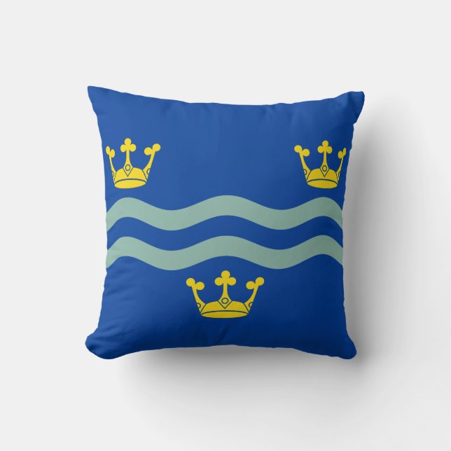 Kastkudde med flagga för Cambridgeshire Kudde (Framsida)