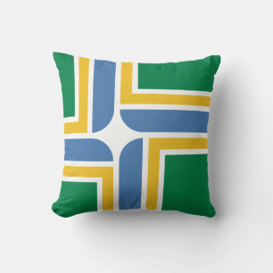 Kastkudde med flaggan för Portland, Oregon Kudde