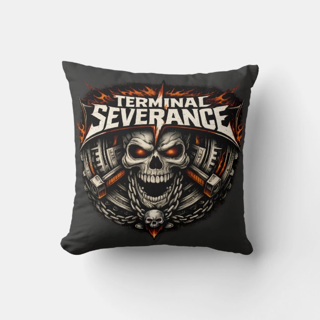 Kastkudde med Terminal Severance Skull Kudde (Framsida)