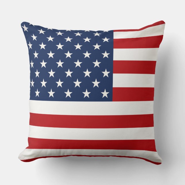 Kastkudde-Patriotisk USA-flagga  Kudde (Framsida)