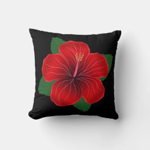 Kastkudde-Röd Hibiskus Kudde