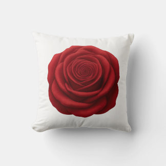 Kastkudde - Röd Ros Blomma Kudde