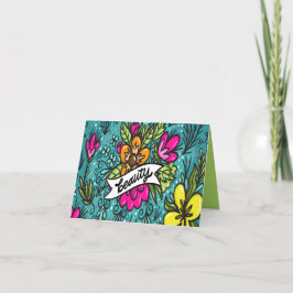 Kastkudde Skönhet med Blommor Helgkort