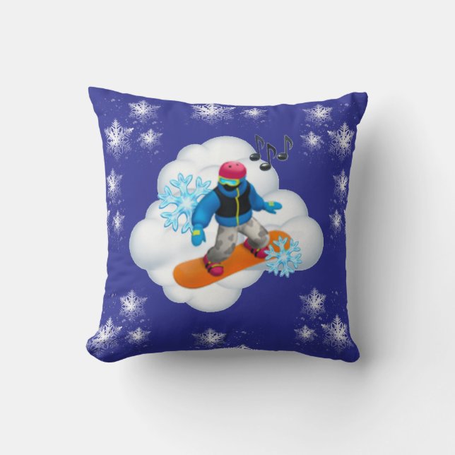 Kastkudde Snowboardstämning  Kudde (Framsida)