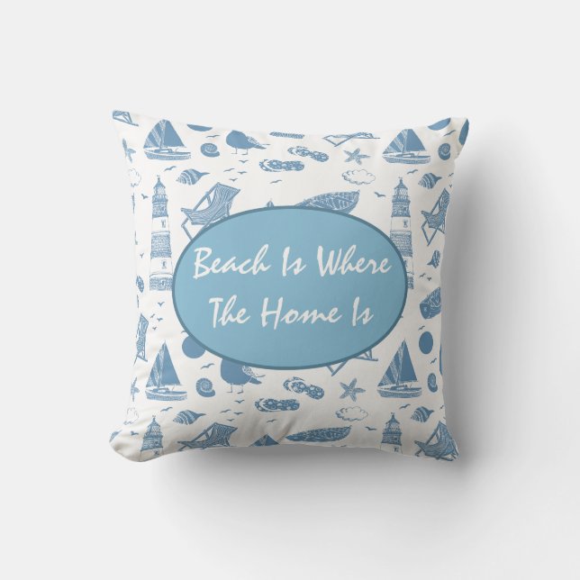 Kastkudde - Strandtema Kudde (Framsida)