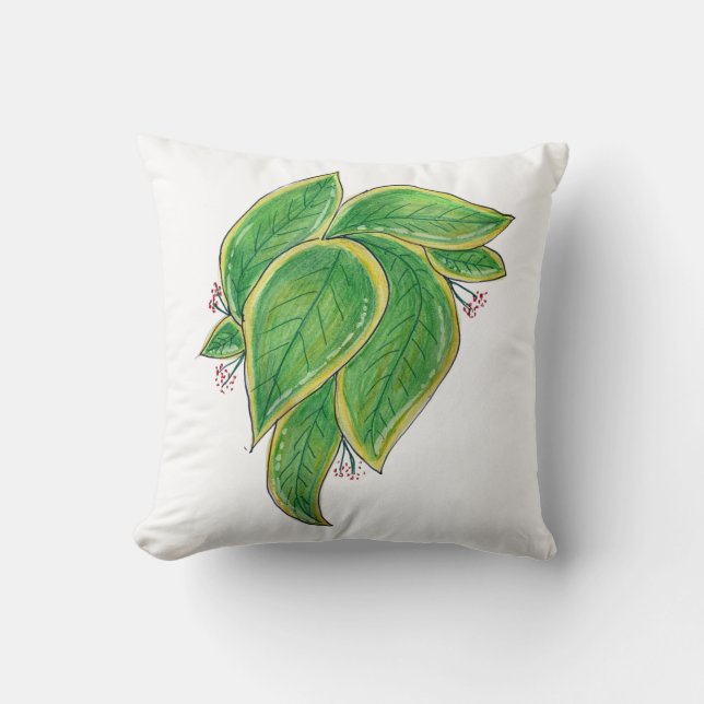 Kastkudde Växt Lummig Konst Design Kudde (Framsida)