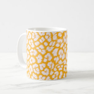 Kastkudde Vit gul abstrakt leopardtryck Kaffemugg