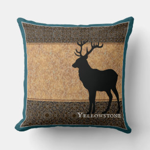 Kastkudde-Yellowstone Älg Tealblå Kudde