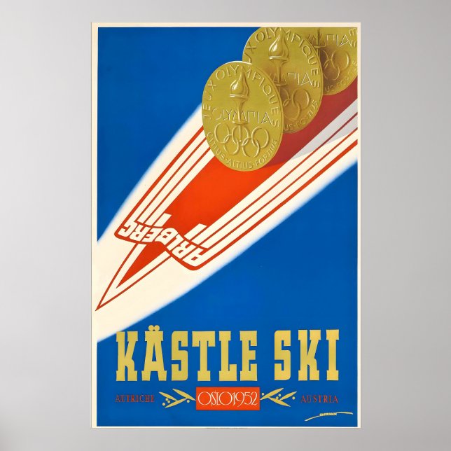 Kastle Ski Österrike Oslo Alperna Berg Snö Poster (Framsidan)
