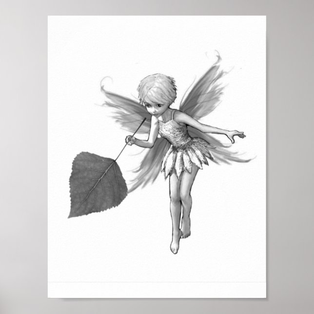 Kastning av Aspen Träd Fairy med Löv Poster (Framsidan)