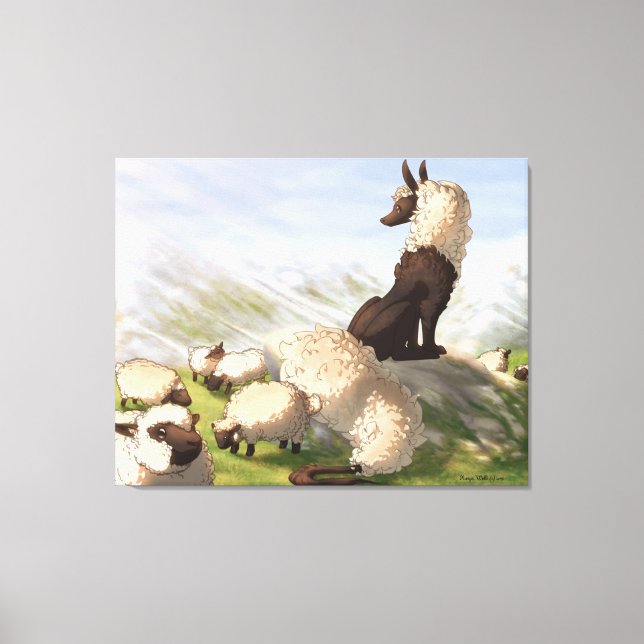 Kastraal Draggo Sheep Guardians - Stretched Canvas (Framsida)