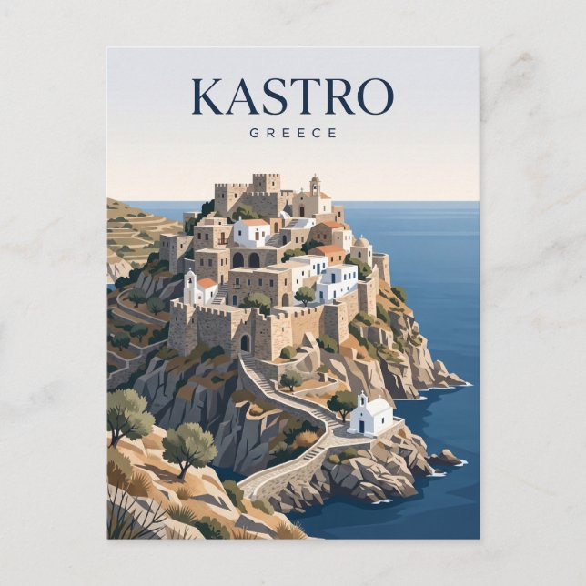Kastro Grekland Vykort (Framsida)