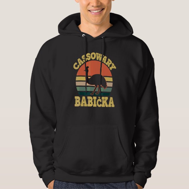Kasuar Babicka Söt Kasuar Fest Czech Mormor Hoodie (Framsida)
