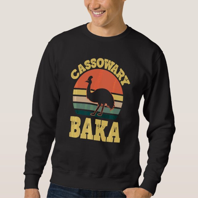 Kasuar Baka Söt Kasuar Fest Mormor   Lång Ärmad Tröja (Framsida)