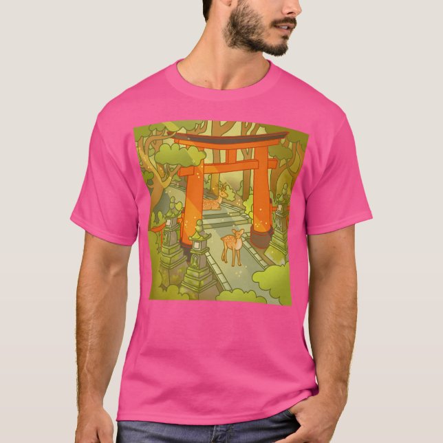 Kasuga Shrine Nara Japan T Shirt (Framsida)