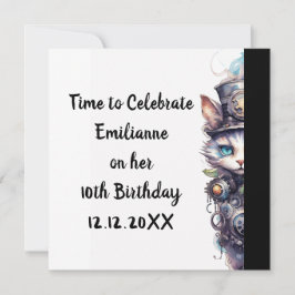 Kat 1 Kitten och top hat Inbjudningar