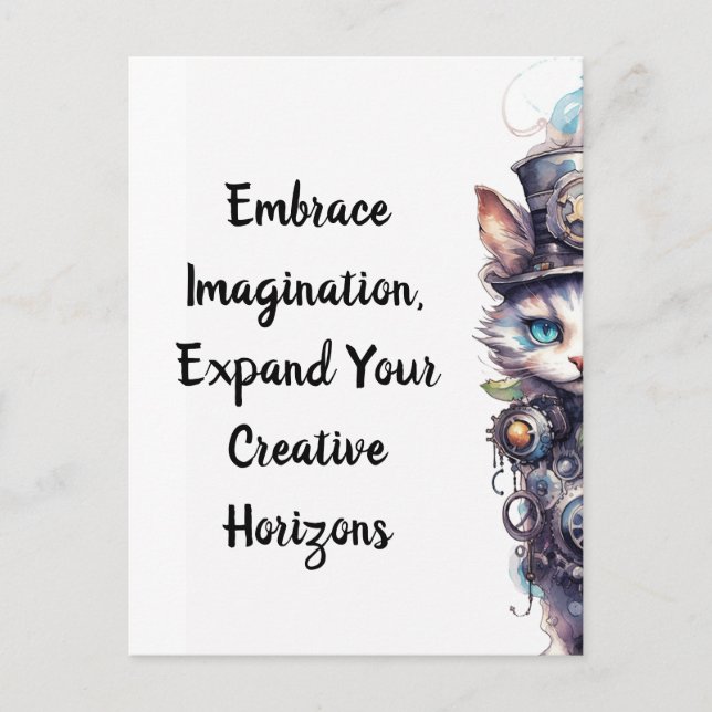 Kat 1 Kitten och top hat Vykort (Framsida)