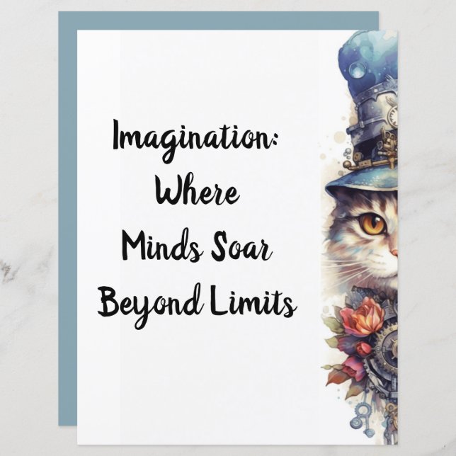 Kat 2 Kitten med ro och top hat vattenfärg (Fram/baksida)