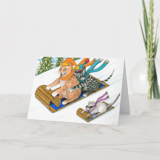 Kat 435 roligt hälsningskort kort (Framsida)