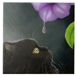 Kat 514, svart, persisk kakelplatta