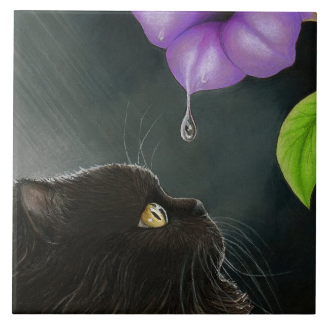 Kat 514, svart, persisk kakelplatta (Framsidan)