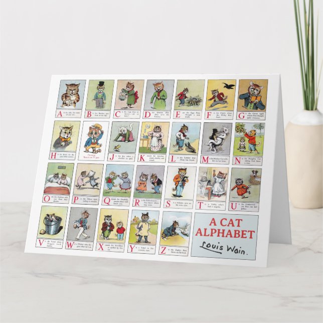 Kat Alphabet, Louis Wain Card Kort (Framsida)