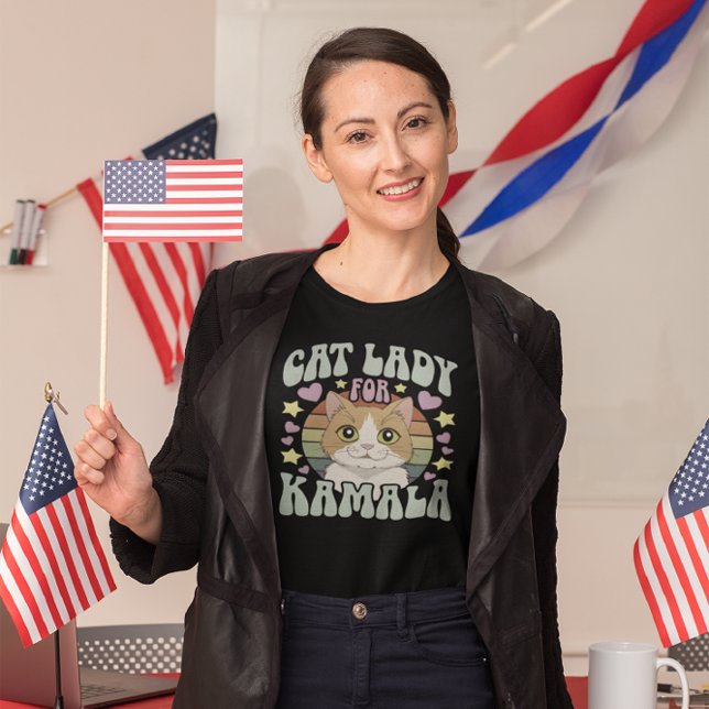 Kat-älskaren stöder Kamala entusiastiskt 2024 T Shirt (Skapare uppladdad)
