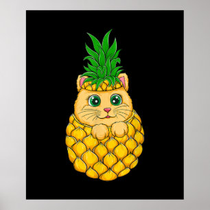 Kat ananas   Cute Cat Lover   Sommarfrukt Poster
