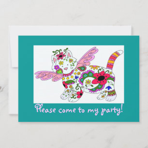 Kat Angel ukrainsk folkart Inbjudningar