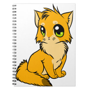 Kat Anime Cute Kitten Figur Line Art Anteckningsbok