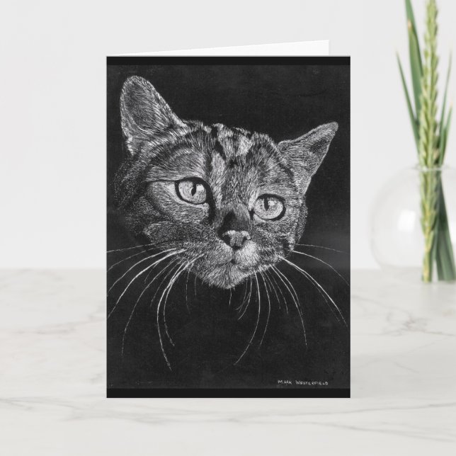Kat Ansikte blankt kort. Helgkort (Framsida)