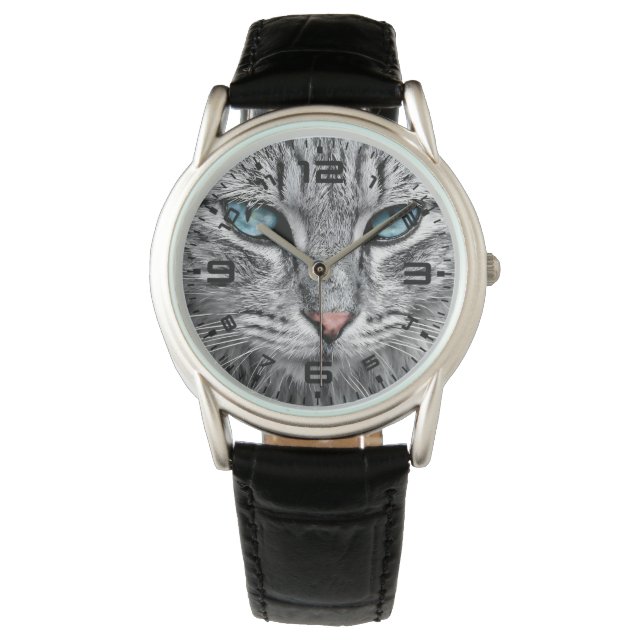 Kat Ansikte Fractal design Armbandsur (Framsida)