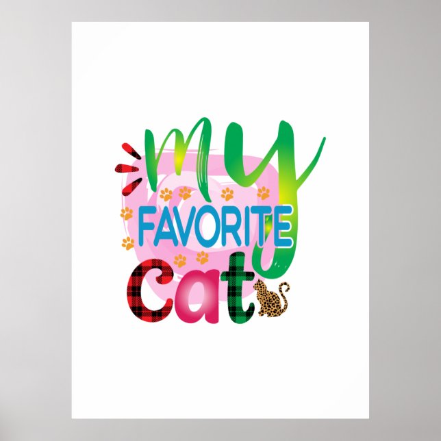 Kat Art min favoritkatt Poster (Framsidan)