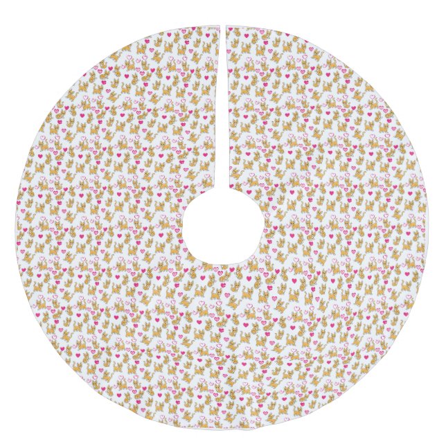 Kat Artwork | Cute Cat Valentine Julgransmatta Borstad Polyester (Framsidan)