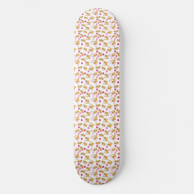 Kat Artwork | Cute Cat Valentine Mini Skateboard Bräda 18,5 Cm (Framsida)