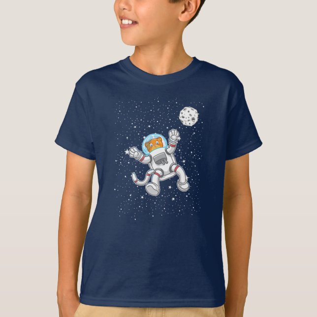 Kat Astronaut i rymden Kostym nuny astronomi T Shirt (Framsida)